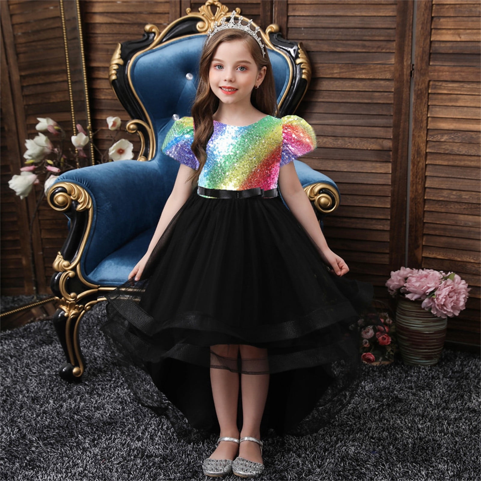 Western style round neck children party dress Flower gown for girls –  Inayah Fashion Boutique